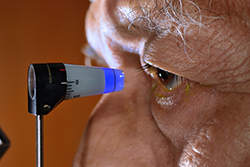 Elderly man receiving a Glaucoma Screening 